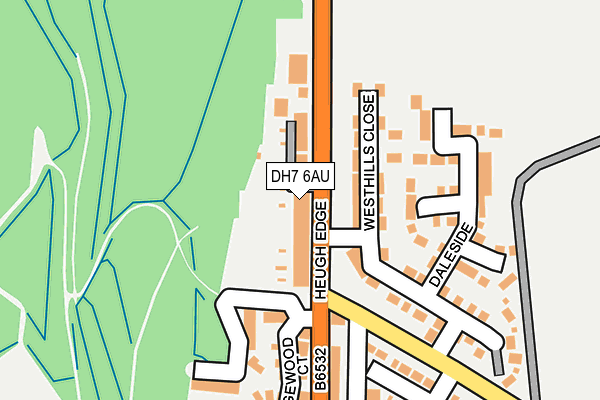 DH7 6AU map - OS OpenMap – Local (Ordnance Survey)