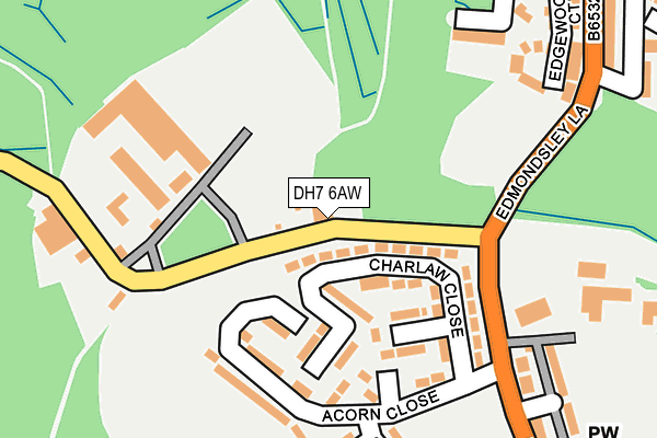 DH7 6AW map - OS OpenMap – Local (Ordnance Survey)