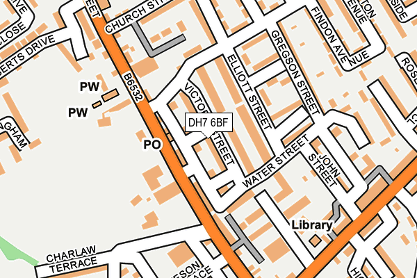 DH7 6BF map - OS OpenMap – Local (Ordnance Survey)