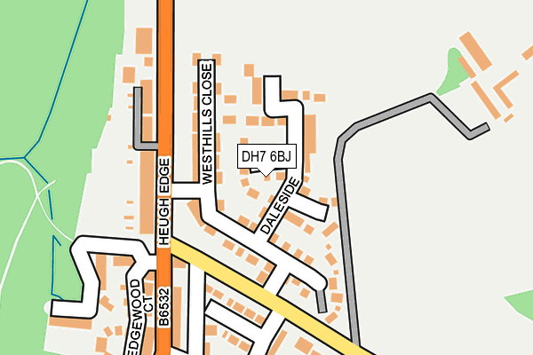DH7 6BJ map - OS OpenMap – Local (Ordnance Survey)