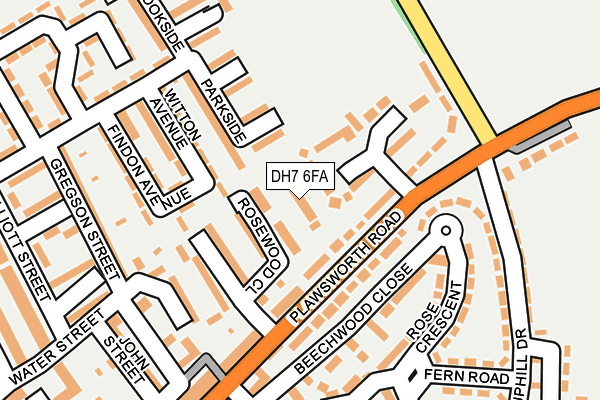 DH7 6FA map - OS OpenMap – Local (Ordnance Survey)