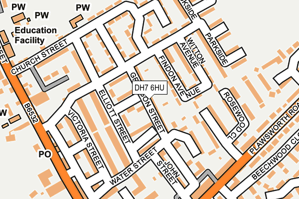 DH7 6HU map - OS OpenMap – Local (Ordnance Survey)