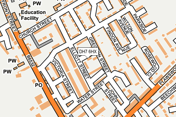 DH7 6HX map - OS OpenMap – Local (Ordnance Survey)