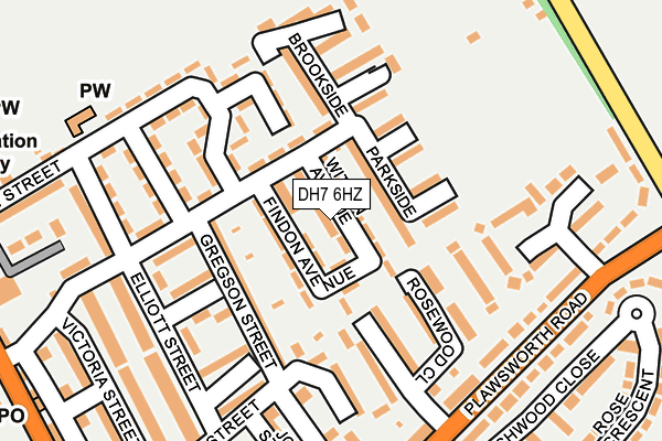DH7 6HZ map - OS OpenMap – Local (Ordnance Survey)