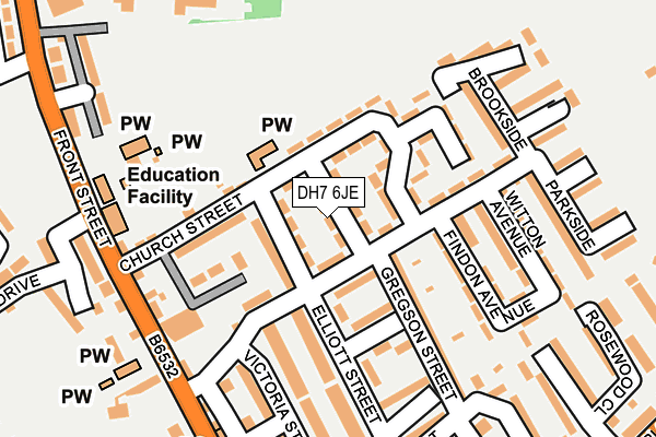 DH7 6JE map - OS OpenMap – Local (Ordnance Survey)