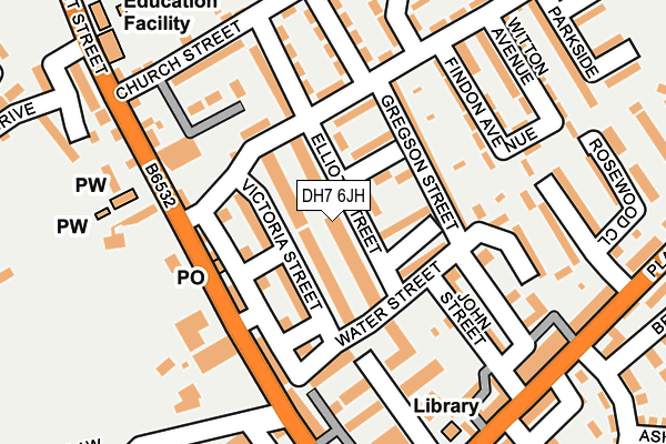 DH7 6JH map - OS OpenMap – Local (Ordnance Survey)