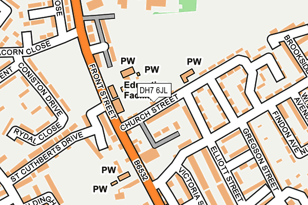 DH7 6JL map - OS OpenMap – Local (Ordnance Survey)