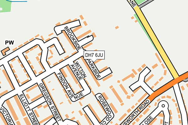 DH7 6JU map - OS OpenMap – Local (Ordnance Survey)
