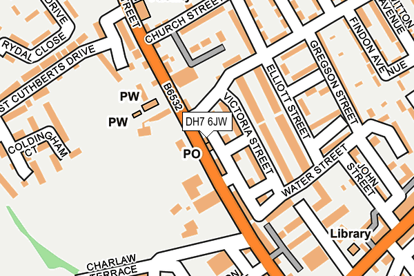 DH7 6JW map - OS OpenMap – Local (Ordnance Survey)