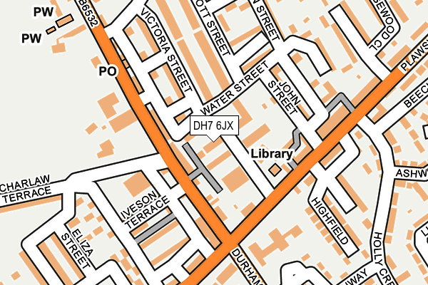 DH7 6JX map - OS OpenMap – Local (Ordnance Survey)