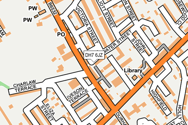 DH7 6JZ map - OS OpenMap – Local (Ordnance Survey)