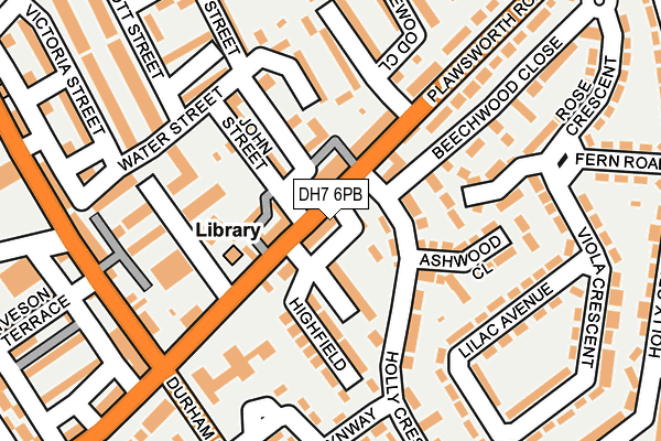 DH7 6PB map - OS OpenMap – Local (Ordnance Survey)