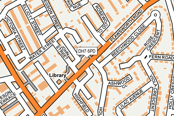 DH7 6PD map - OS OpenMap – Local (Ordnance Survey)