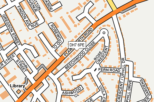 DH7 6PE map - OS OpenMap – Local (Ordnance Survey)