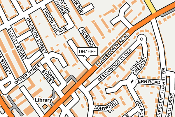 DH7 6PF map - OS OpenMap – Local (Ordnance Survey)