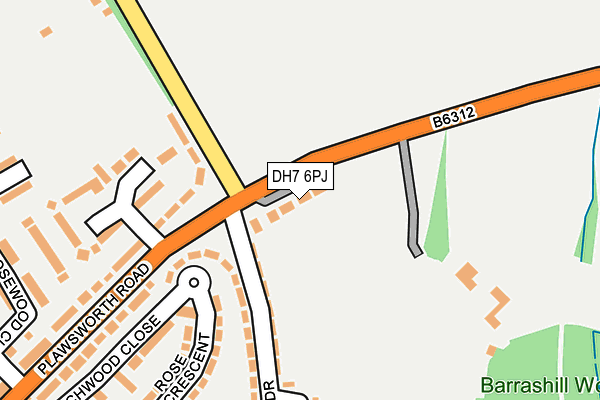 DH7 6PJ map - OS OpenMap – Local (Ordnance Survey)