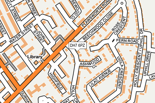DH7 6PZ map - OS OpenMap – Local (Ordnance Survey)