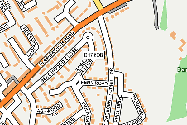 DH7 6QB map - OS OpenMap – Local (Ordnance Survey)