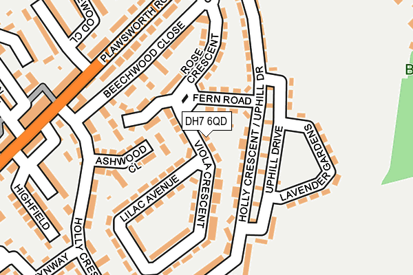 DH7 6QD map - OS OpenMap – Local (Ordnance Survey)