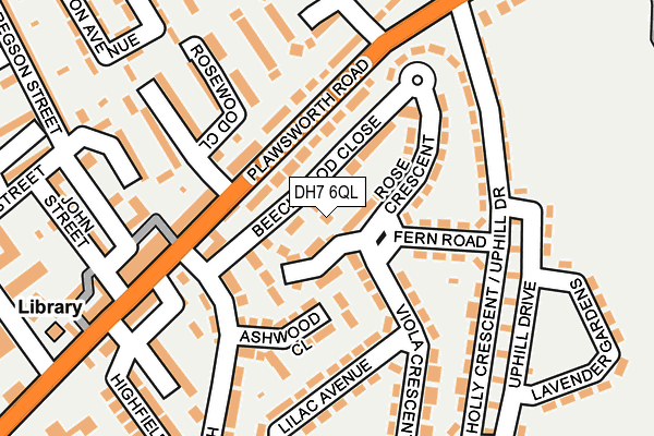 DH7 6QL map - OS OpenMap – Local (Ordnance Survey)
