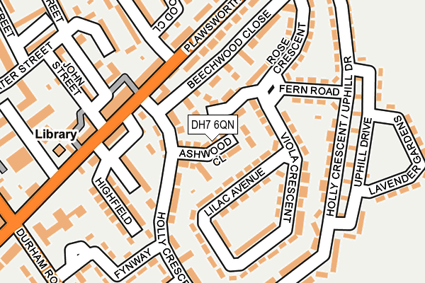 DH7 6QN map - OS OpenMap – Local (Ordnance Survey)