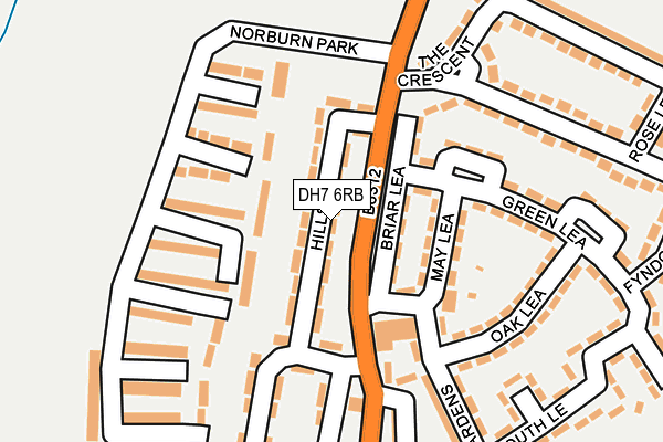 DH7 6RB map - OS OpenMap – Local (Ordnance Survey)