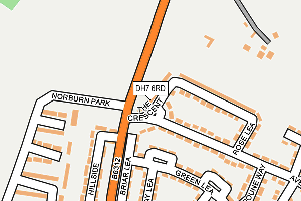 DH7 6RD map - OS OpenMap – Local (Ordnance Survey)