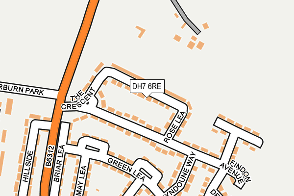 DH7 6RE map - OS OpenMap – Local (Ordnance Survey)