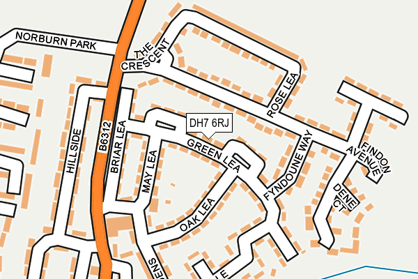 DH7 6RJ map - OS OpenMap – Local (Ordnance Survey)