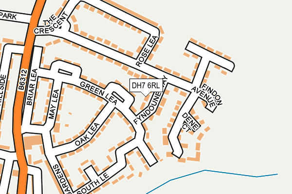 DH7 6RL map - OS OpenMap – Local (Ordnance Survey)
