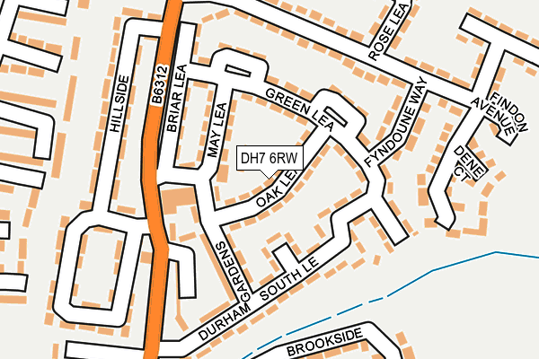 DH7 6RW map - OS OpenMap – Local (Ordnance Survey)