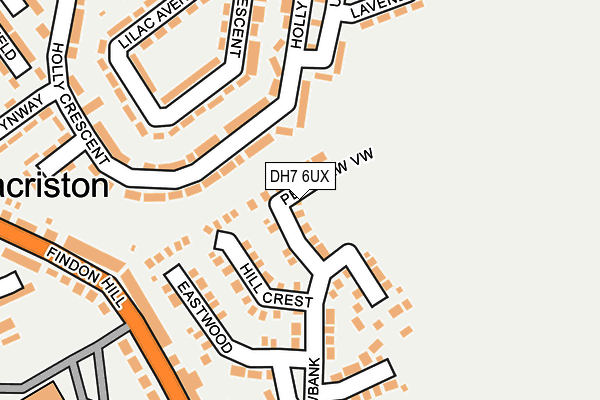 DH7 6UX map - OS OpenMap – Local (Ordnance Survey)