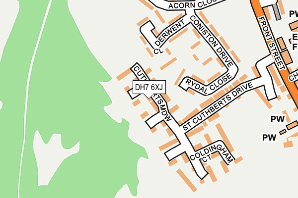 DH7 6XJ map - OS OpenMap – Local (Ordnance Survey)