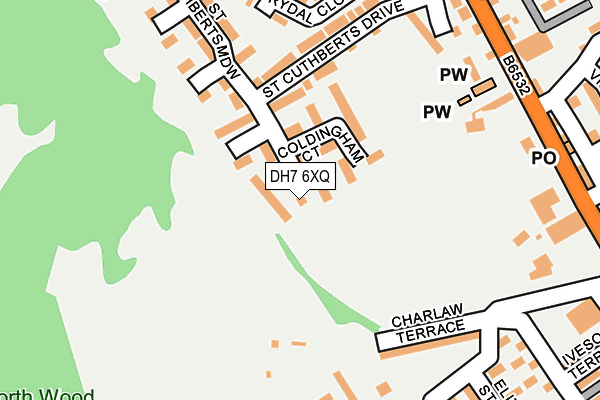 DH7 6XQ map - OS OpenMap – Local (Ordnance Survey)