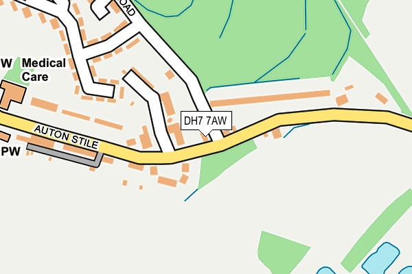 DH7 7AW map - OS OpenMap – Local (Ordnance Survey)