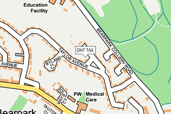 DH7 7AX map - OS OpenMap – Local (Ordnance Survey)