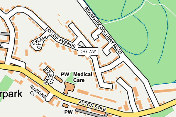 DH7 7AY map - OS OpenMap – Local (Ordnance Survey)