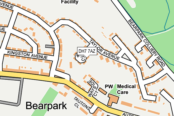 DH7 7AZ map - OS OpenMap – Local (Ordnance Survey)