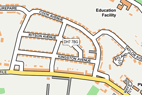 DH7 7BG map - OS OpenMap – Local (Ordnance Survey)