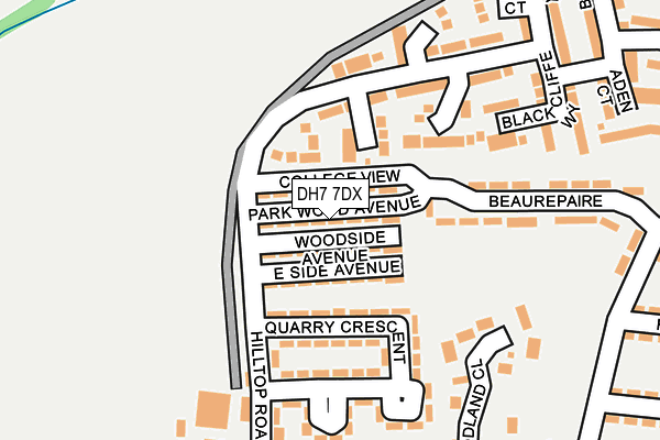 DH7 7DX map - OS OpenMap – Local (Ordnance Survey)
