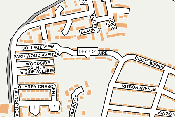 DH7 7DZ map - OS OpenMap – Local (Ordnance Survey)