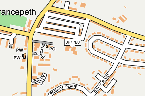 DH7 7EU map - OS OpenMap – Local (Ordnance Survey)
