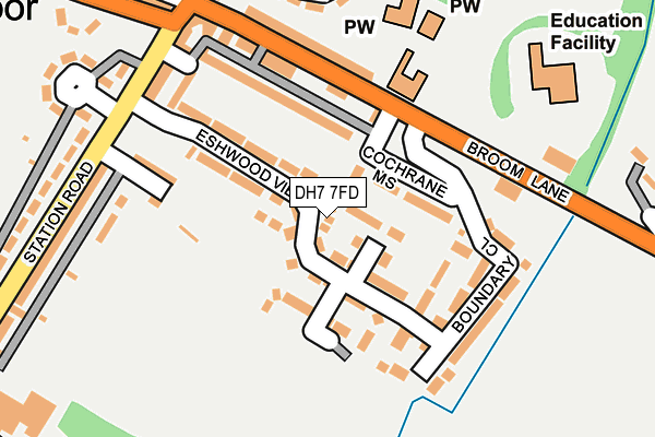 DH7 7FD map - OS OpenMap – Local (Ordnance Survey)