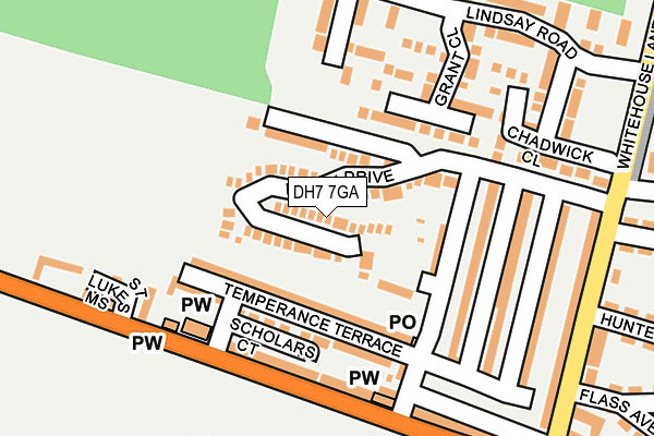 DH7 7GA map - OS OpenMap – Local (Ordnance Survey)