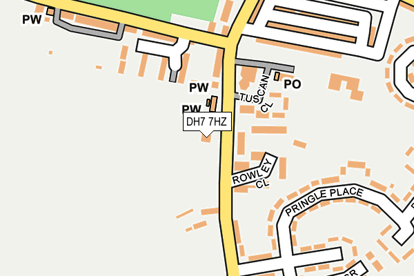 DH7 7HZ map - OS OpenMap – Local (Ordnance Survey)