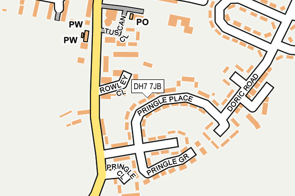 DH7 7JB map - OS OpenMap – Local (Ordnance Survey)