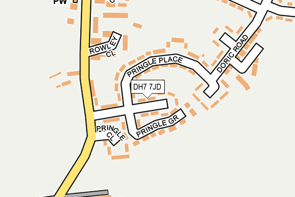 DH7 7JD map - OS OpenMap – Local (Ordnance Survey)