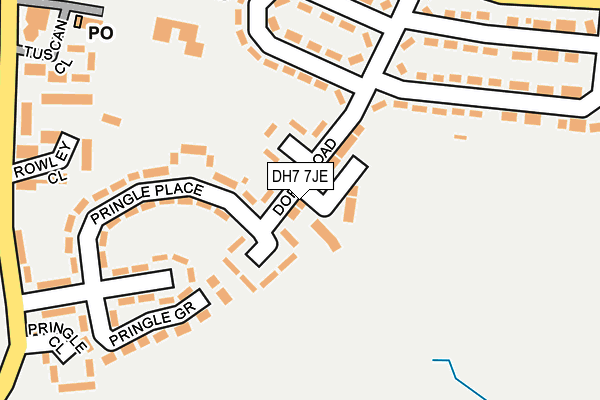 DH7 7JE map - OS OpenMap – Local (Ordnance Survey)