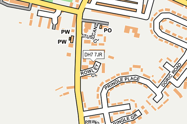 DH7 7JR map - OS OpenMap – Local (Ordnance Survey)