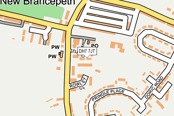DH7 7JT map - OS OpenMap – Local (Ordnance Survey)